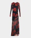Jbq Serene Floral Mesh Maxi Dress
