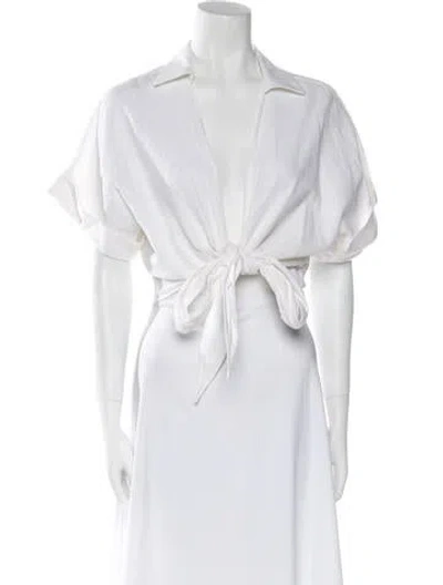 Pre-owned Jbq Short Sleeve Crop Top In Neutral