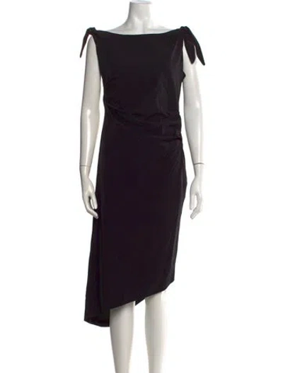 Pre-owned Jbq Silk Midi Length Dress In Black