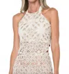 Jbq Siri Lace Macrame Top In Taupe In Gray