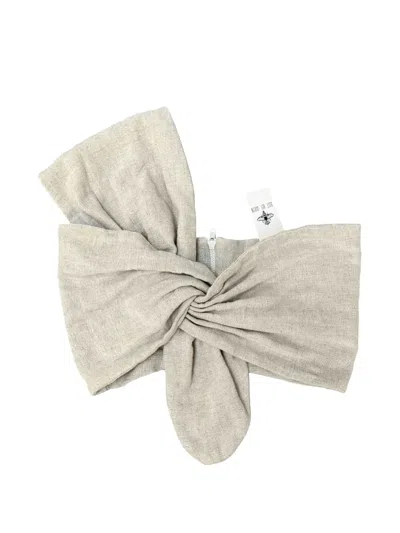 Jbq Sol Knot-detail Draped Top In Neutral