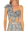 Jbq Marlow Shorts In Blue Shibori In Multi