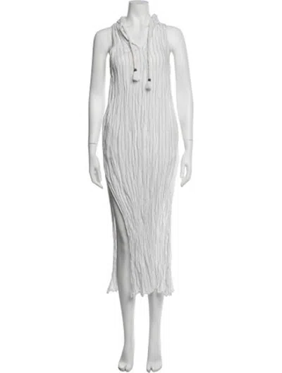 Pre-owned Jbq Striped Long Dress In White