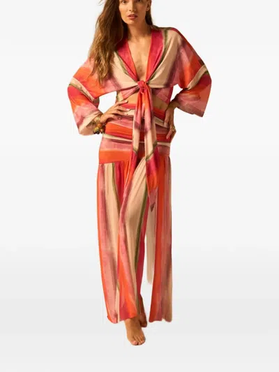 Jbq Striped Maxi Skirt In Orange