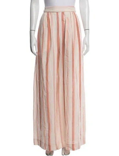 Pre-owned Jbq Striped Wide Leg Pants In Neutrals