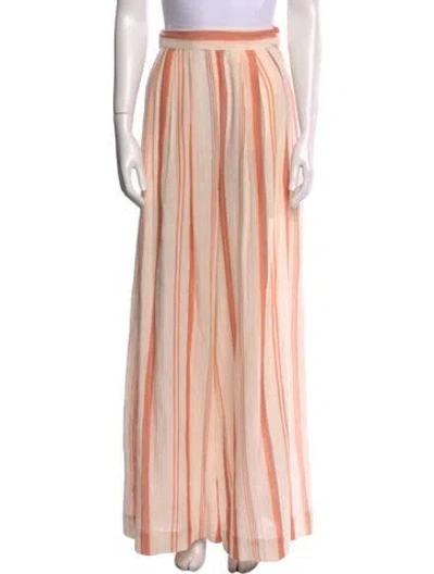 Pre-owned Jbq Striped Wide Leg Pants In Pink