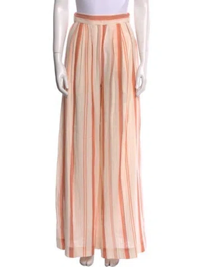 Pre-owned Jbq Striped Wide Leg Pants In Pink