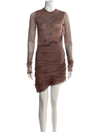 Pre-owned Jbq Tie-dye Print Mini Dress In Neutrals