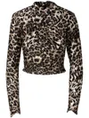Jbq Cheetah Lyra Mock-neck Top In Brown
