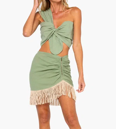 Jbq Valencia Mini Skirt In Eucalyptus In Green