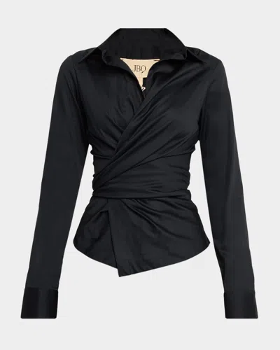 Jbq Valentina Wrap Top In Black