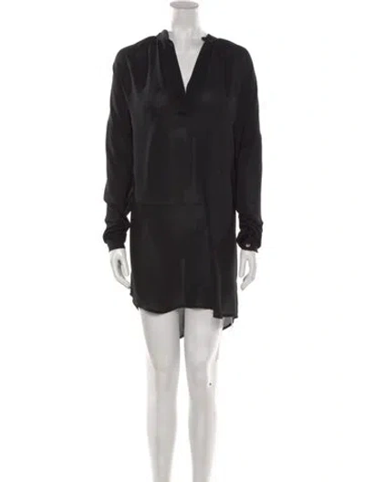 Pre-owned Jbq V-neck Knee-length Dress In Black