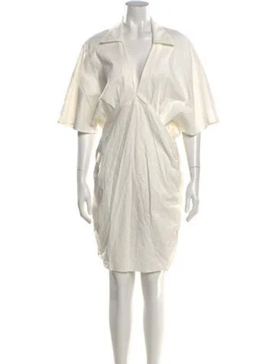 Pre-owned Jbq V-neck Knee-length Dress W/ Tags In Neutral