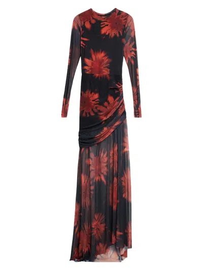 Jbq Serene Floral Mesh Maxi Dress In Black
