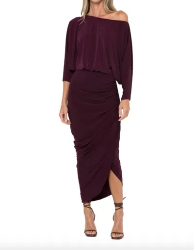 Jbq Women's Tresor Heavy Weight Jersey Dress In Bordeaux In Purple