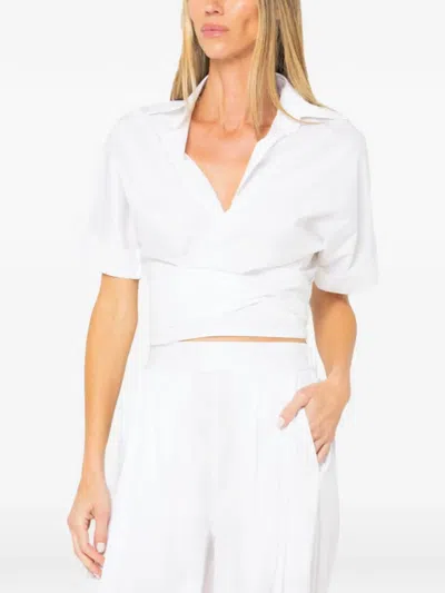 Jbq Wrap-around Cropped Blouse In Multi