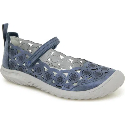 Jbu Anne Mary Jane Flat In Navy Shimmer