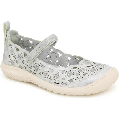 Jbu Anne Mary Jane Flat In Silver Shimmer