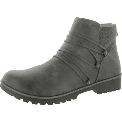 Jbu By Jambu Aberdeen Womens Faux Leather Pull On Ankle Boots In Gray