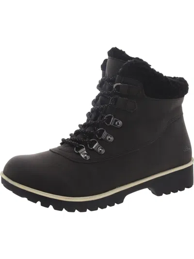 Jbu By Jambu Blue Creek Womens Faux Leather Lightweight Hiking Boots In Black