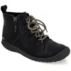 Jbu By Jambu Della Womens Faux Leather Faux Fur Ankle Boots In Black