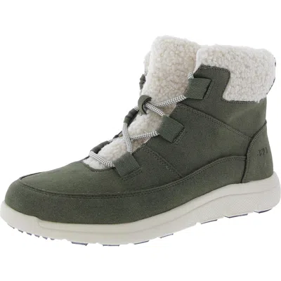Jbu By Jambu Freeze Womens Faux Suede Faux Fur Winter & Snow Boots In Green