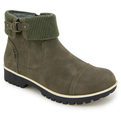 Jbu By Jambu Karissa Encore Womens Water Resistant Faux Leather Ankle Boots In Green