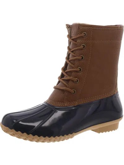 Jbu By Jambu Womens Waterproof Faux Fur Lined Rain Boots In Blue