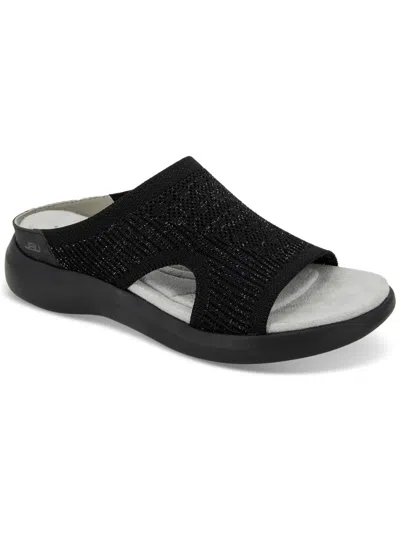 Jbu By Jambu Womens Woven Shimmer Slide Sandals In Black