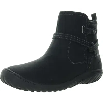 Jbu By Jambu Womens Zipper Faux Leather Booties In Black