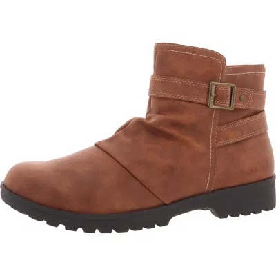 Jbu By Jambu Womens Zipper Leather Booties In Brown