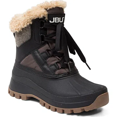 Jbu Fury Waterproof Boot With Faux Fur Trim In Black
