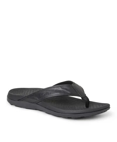 Jbu Men's Milo Comfort Slip On Thong Sandal In Black