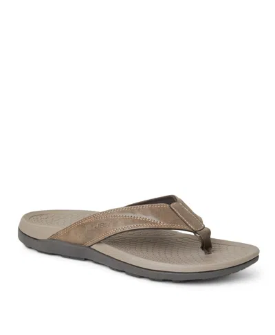 Jbu Men's Milo Comfort Slip On Thong Sandal In Brown