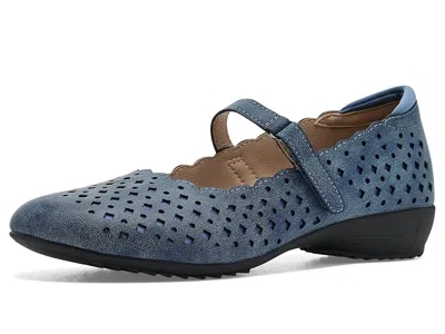 Jbu Nancy Women's Flat Shoes Denim: 7.5 W, Faux Leather In Blue