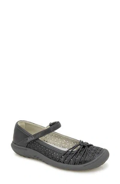 Jbu Ramy Mary Jane Flat In Black Shimmer