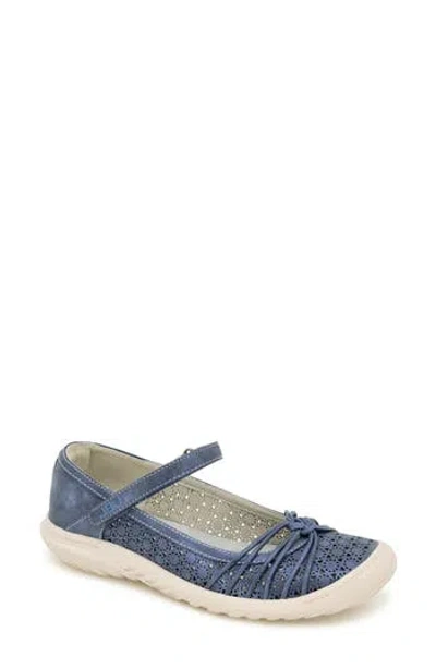 Jbu Ramy Mary Jane Flat In Navy Shimmer