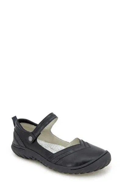 Jbu Raven Mary Jane Flat In Black/shimmer