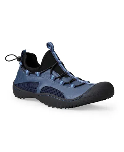 Jbu Tex Sneaker Mens Navy Low Top Bungee Lace Non-slip Hiking Shoes Zap2320 In Blue