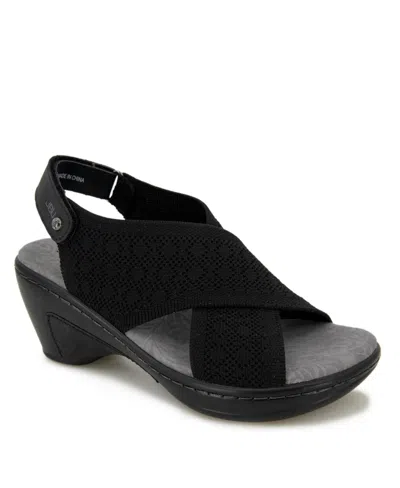 Jbu Women's Alyssa Wedge Sandals In Black