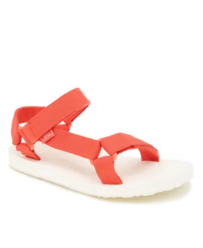 Jbu Women's Aruba Casual Flat Sandal In Bright Coral