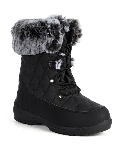 Jbu Women's Avalon Cold Weather Lace-up Booties In Black