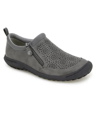 Jbu Women's Avery-wide Closed Round Toe Casual Flats In Gray
