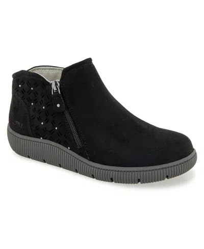 Jbu Women's Bailey Zipper Casual Booties In Black