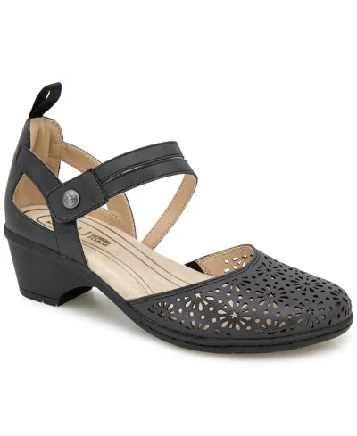 Jbu Women's Bethany Mary Jane Heel Shoe In Black Shimmer