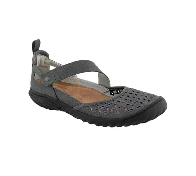 Jbu Women's Bianca Mary Jane Round Toe Flats In Gray