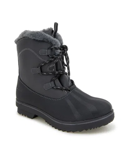 Jbu Women's Brisky Round Toe Boots In Black,charcoal