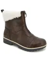 Jbu Women's Brynn Water Resistant Zip-front Cozy Booties In Brown