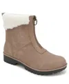 Jbu Women's Brynn Water Resistant Zip-front Cozy Booties In Brown