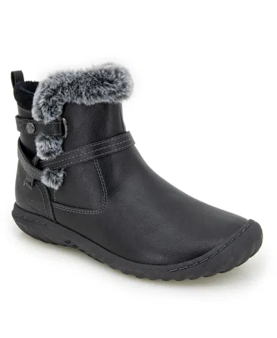 Jbu Women's Dolce Water-resistant Booties In Black Fur